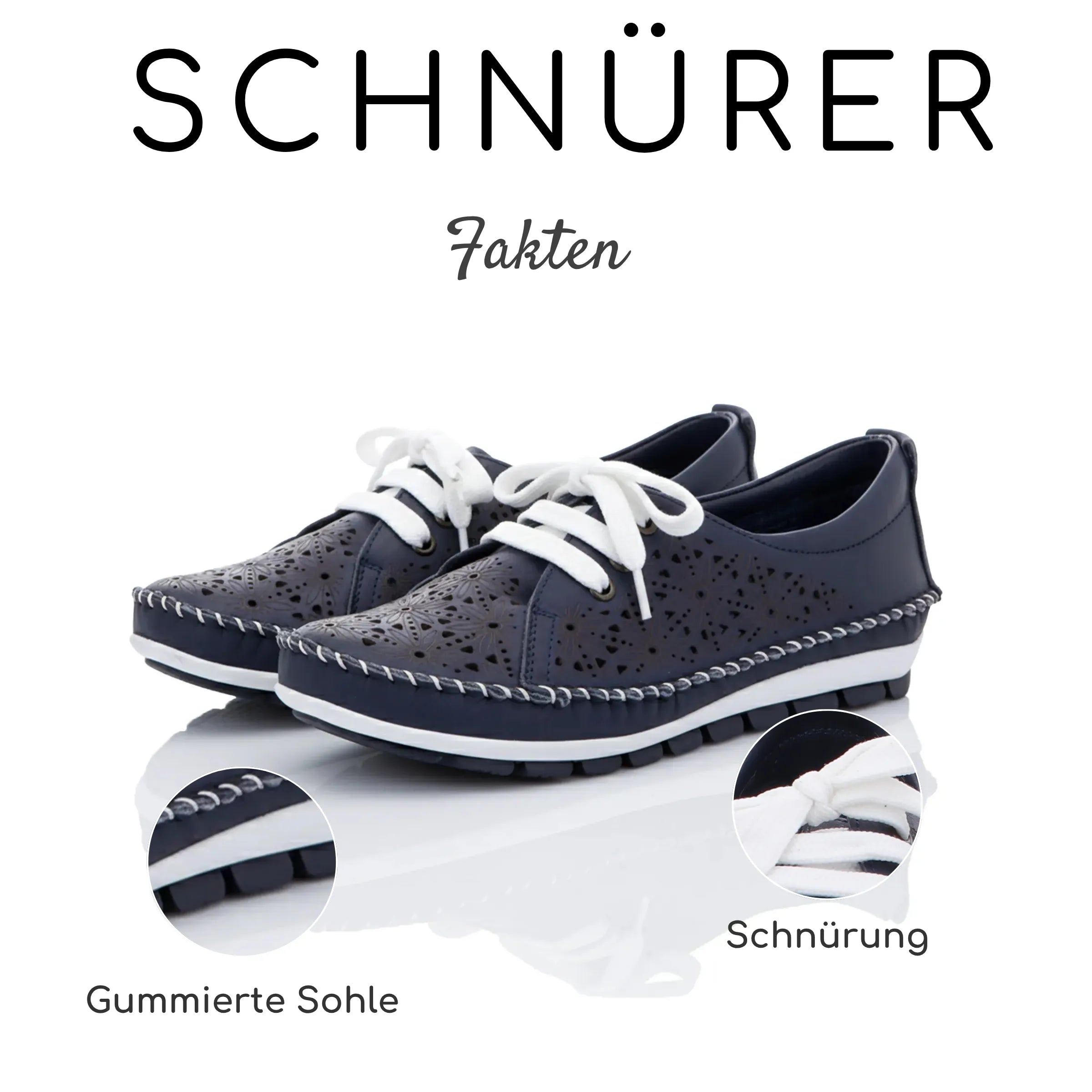 Gemini Damen Schnürschuh blau , navy, Maritimer Stil, gummierte Sohle