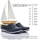 Gemini Damen Sabot blau , Echtleder, Wechselsohle, Größentabelle