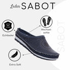 Gemini Damen Sabot blau , Echtleder, Wechselsohle