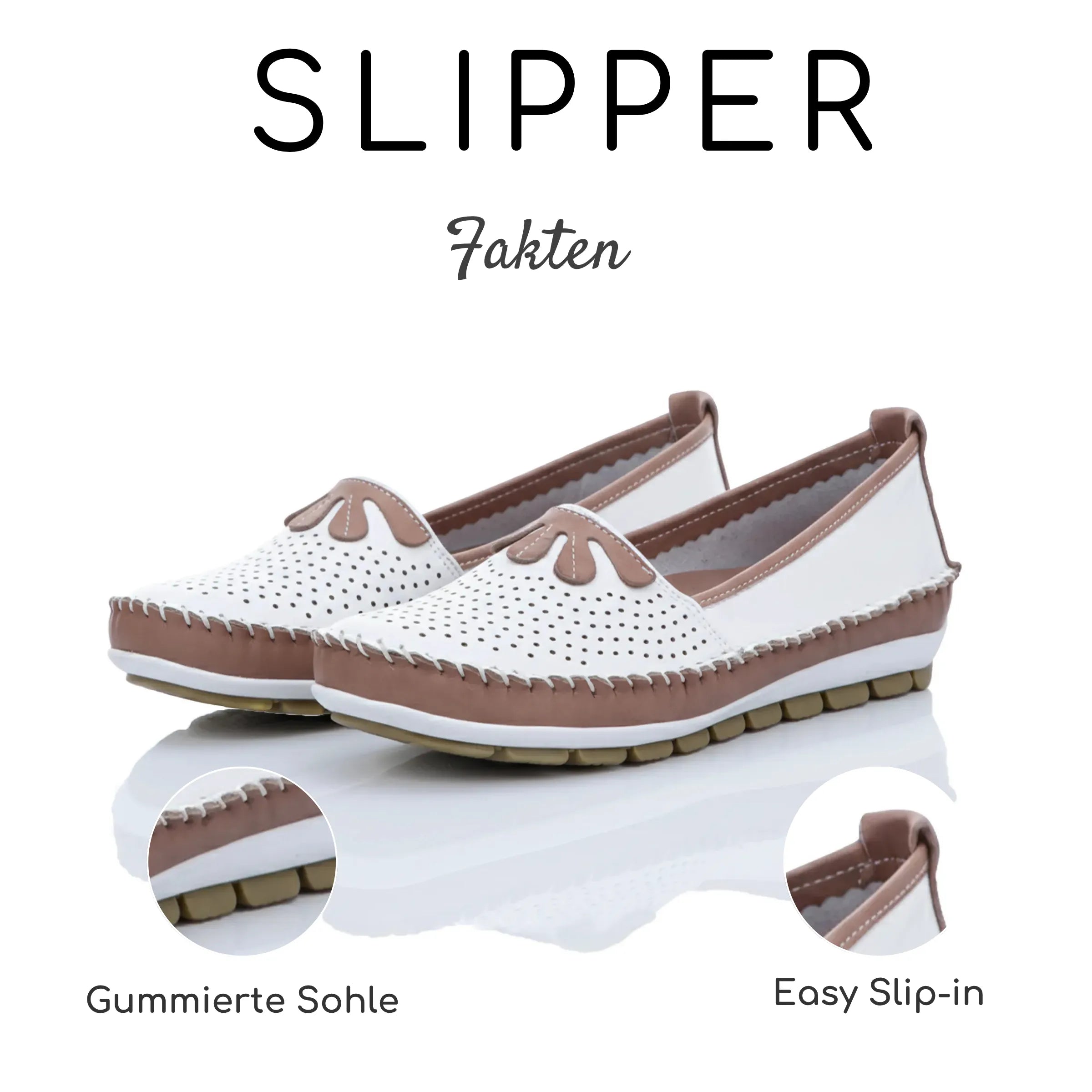 Gemini Damen Slipper weiß - Maritimer Stil