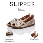 Gemini Damen Slipper gold - Leder-Fußbett, Echtleder, gummierte Sohle