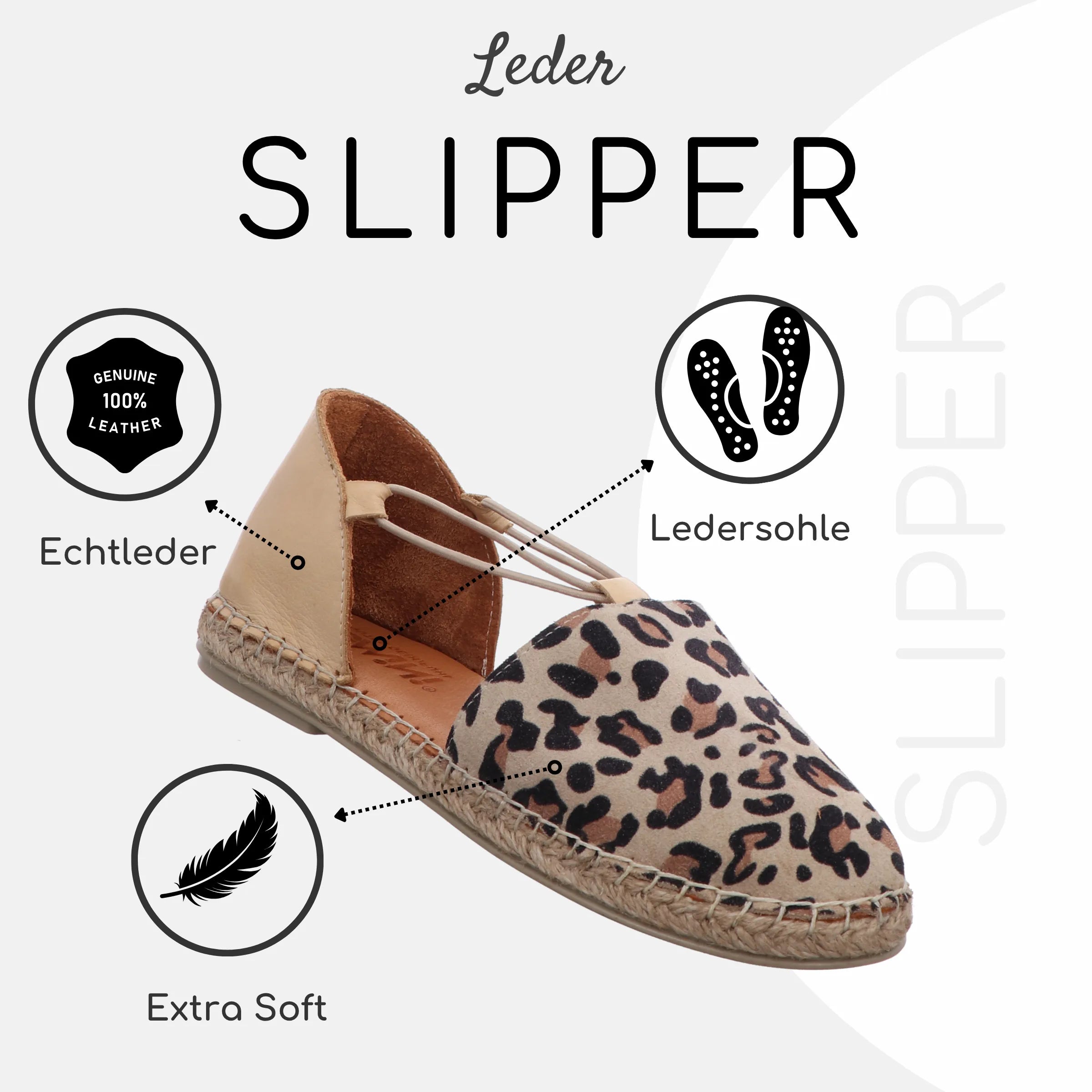 Gemini Damen Leo Slipper beige - Gemini Schuhe