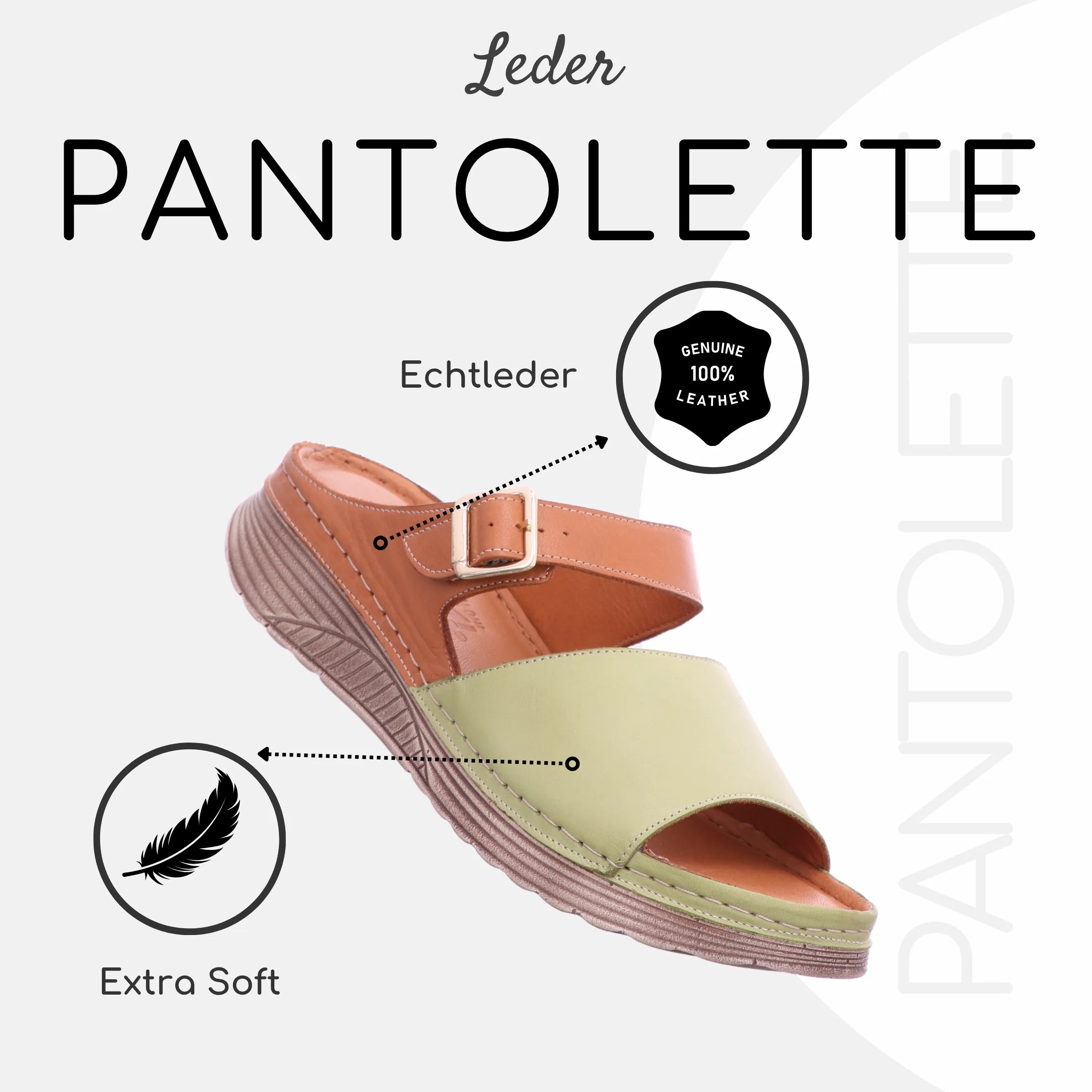 Gemini Damen Pantolette grün - Gemini Schuhe