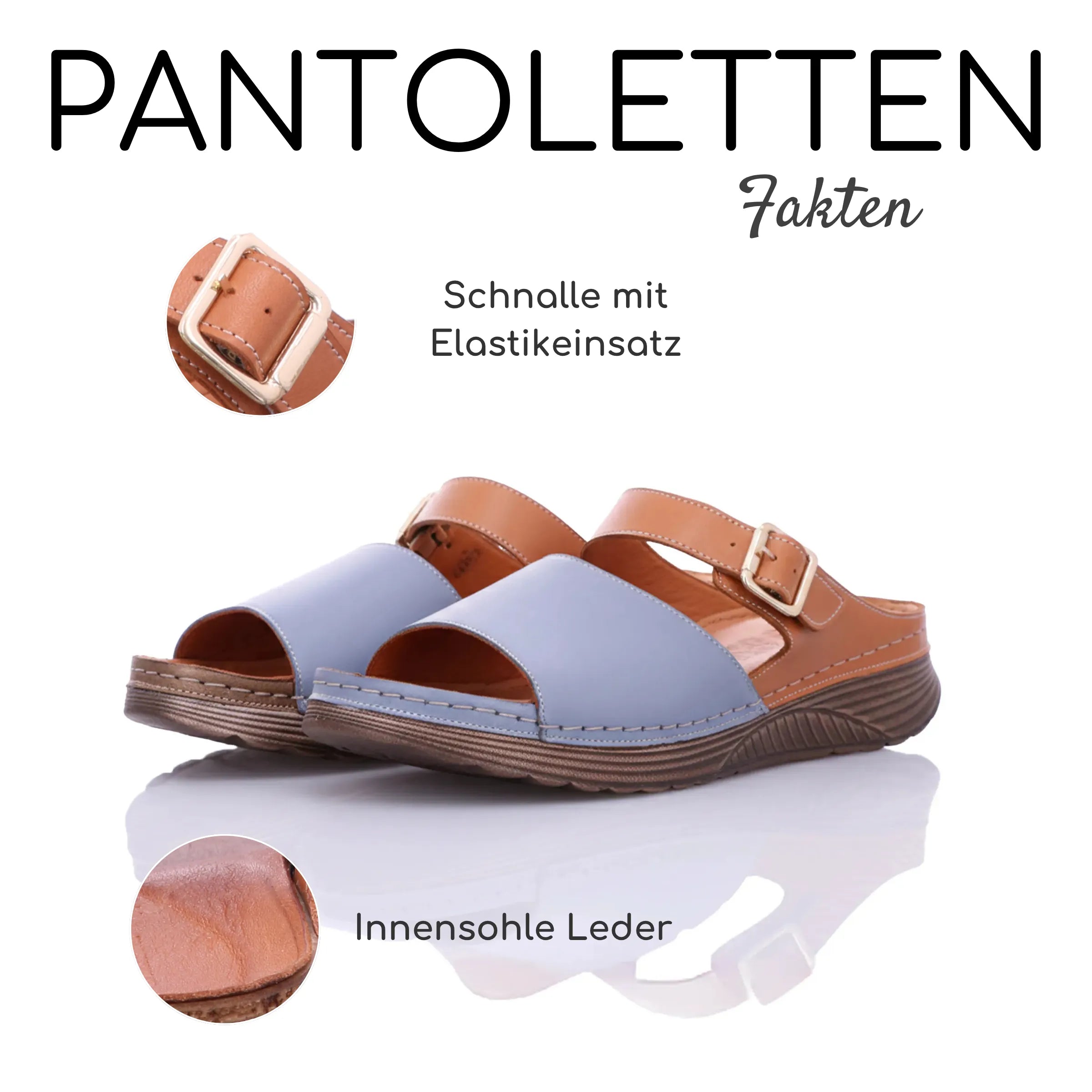Gemini Damen Pantolette blau - Gemini Schuhe