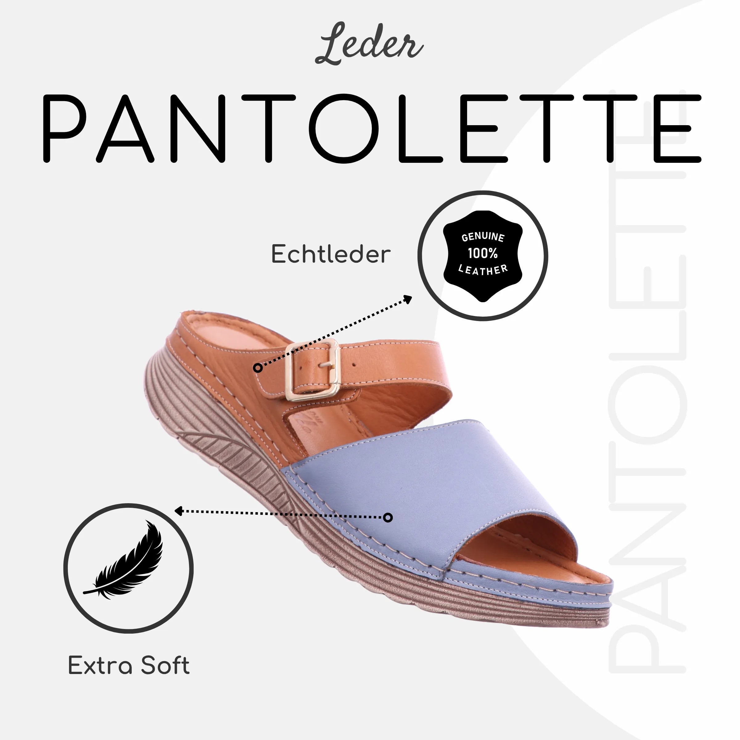 Gemini Damen Pantolette blau - Gemini Schuhe