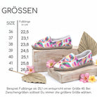 Gemini Damen Slipper Grafitti weiß bunt, Echtleder, Schlüpfschuh, Größentabelle