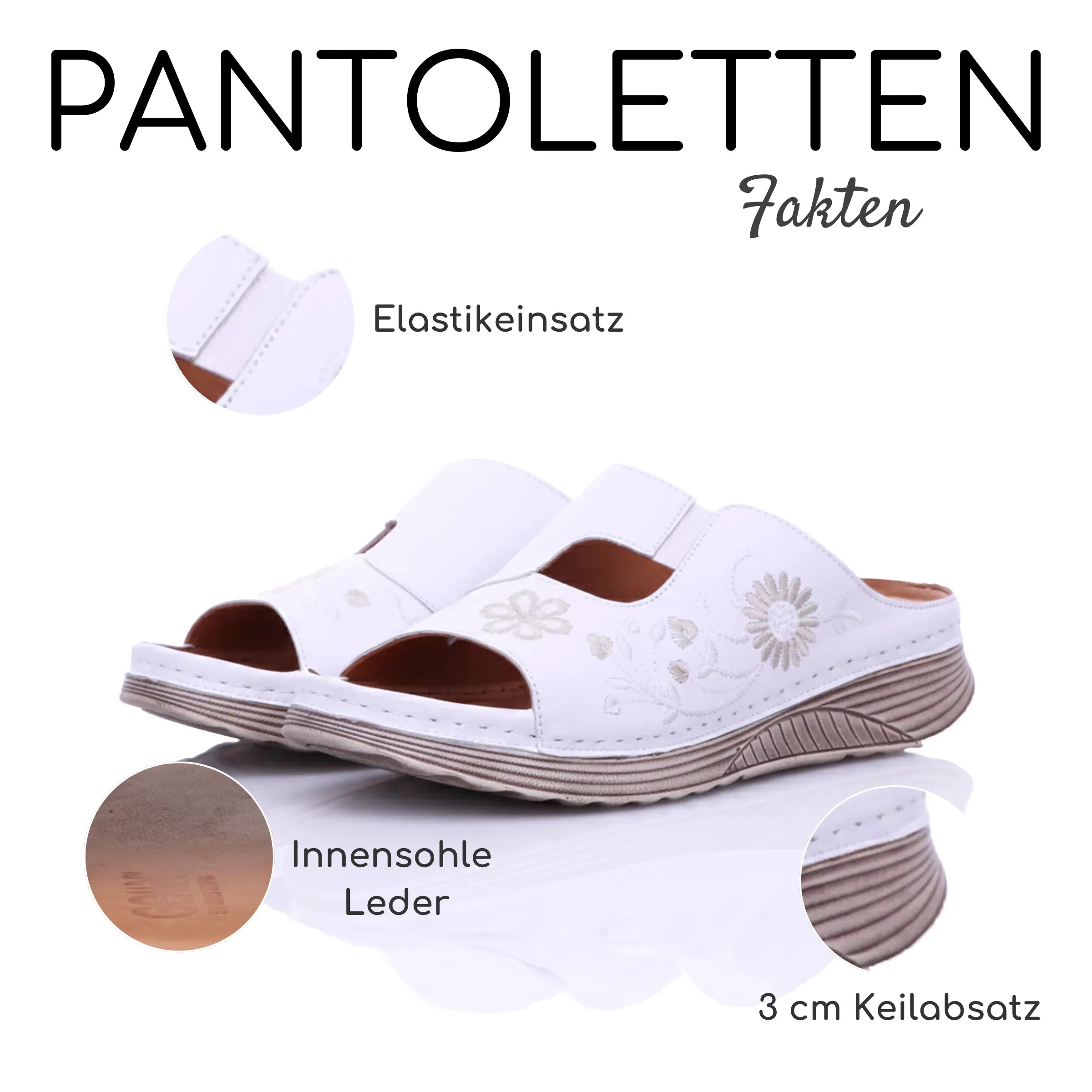 Gemini Damen Pantolette weiß - Gemini Schuhe