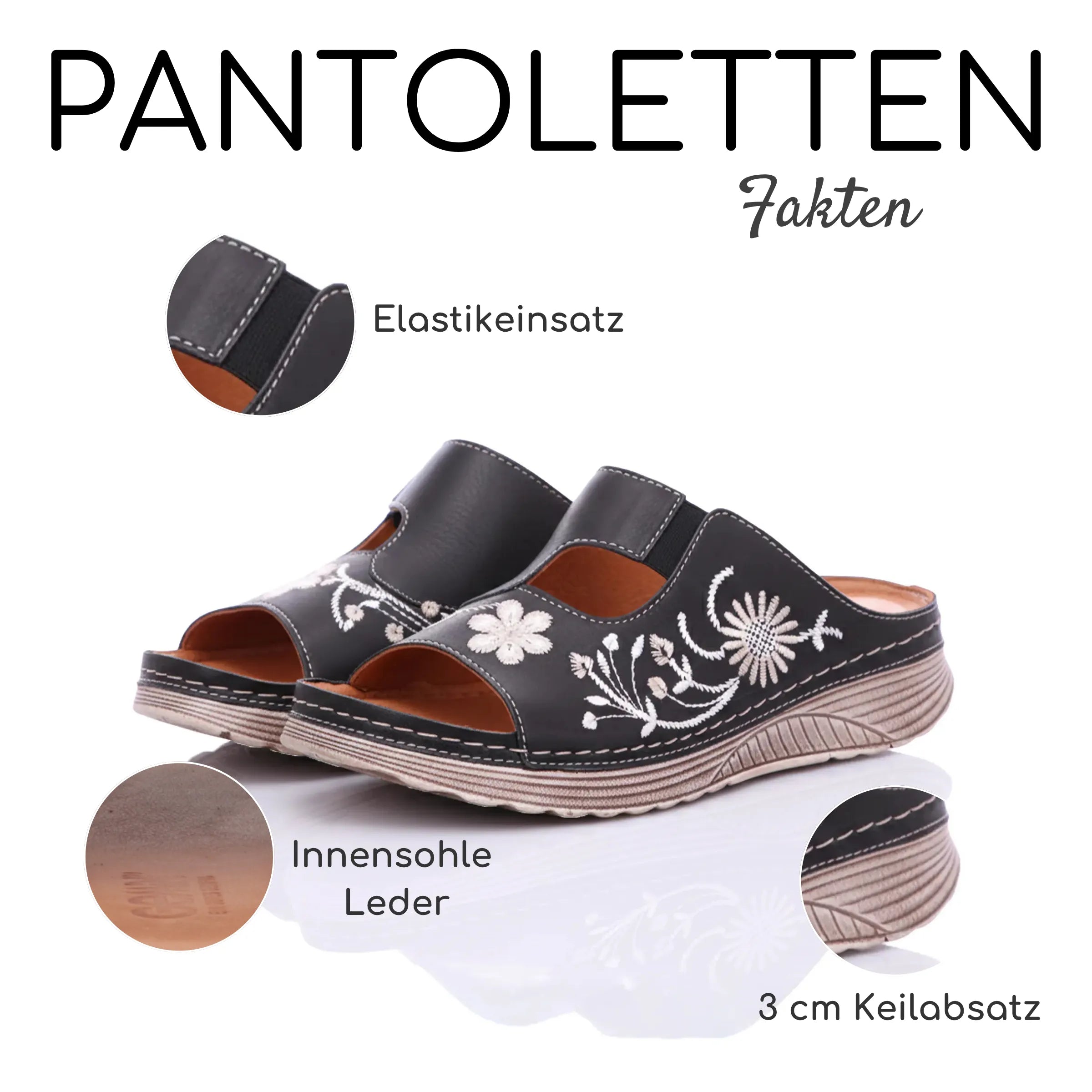 Gemini Damen Pantolette schwarz - Gemini Schuhe