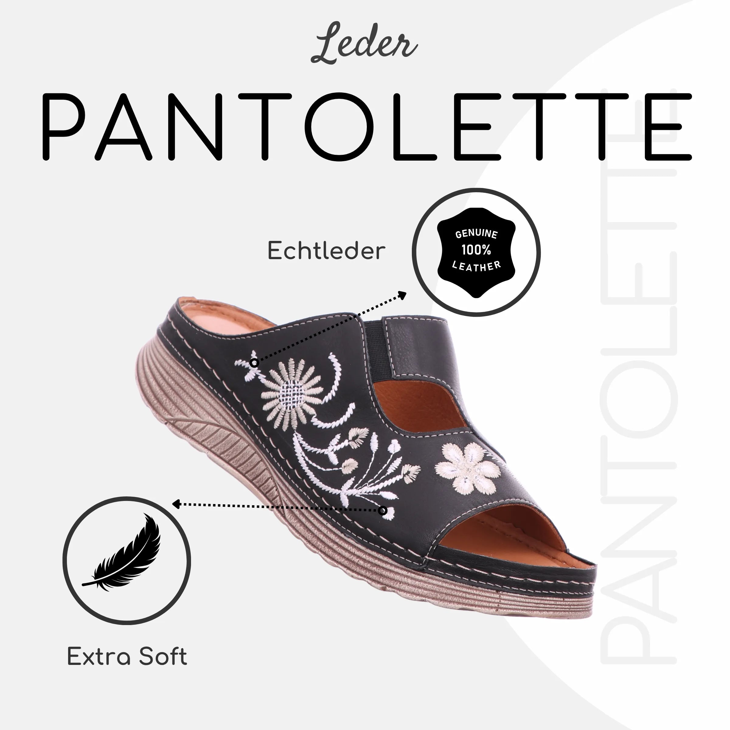 Gemini Damen Pantolette schwarz - Gemini Schuhe