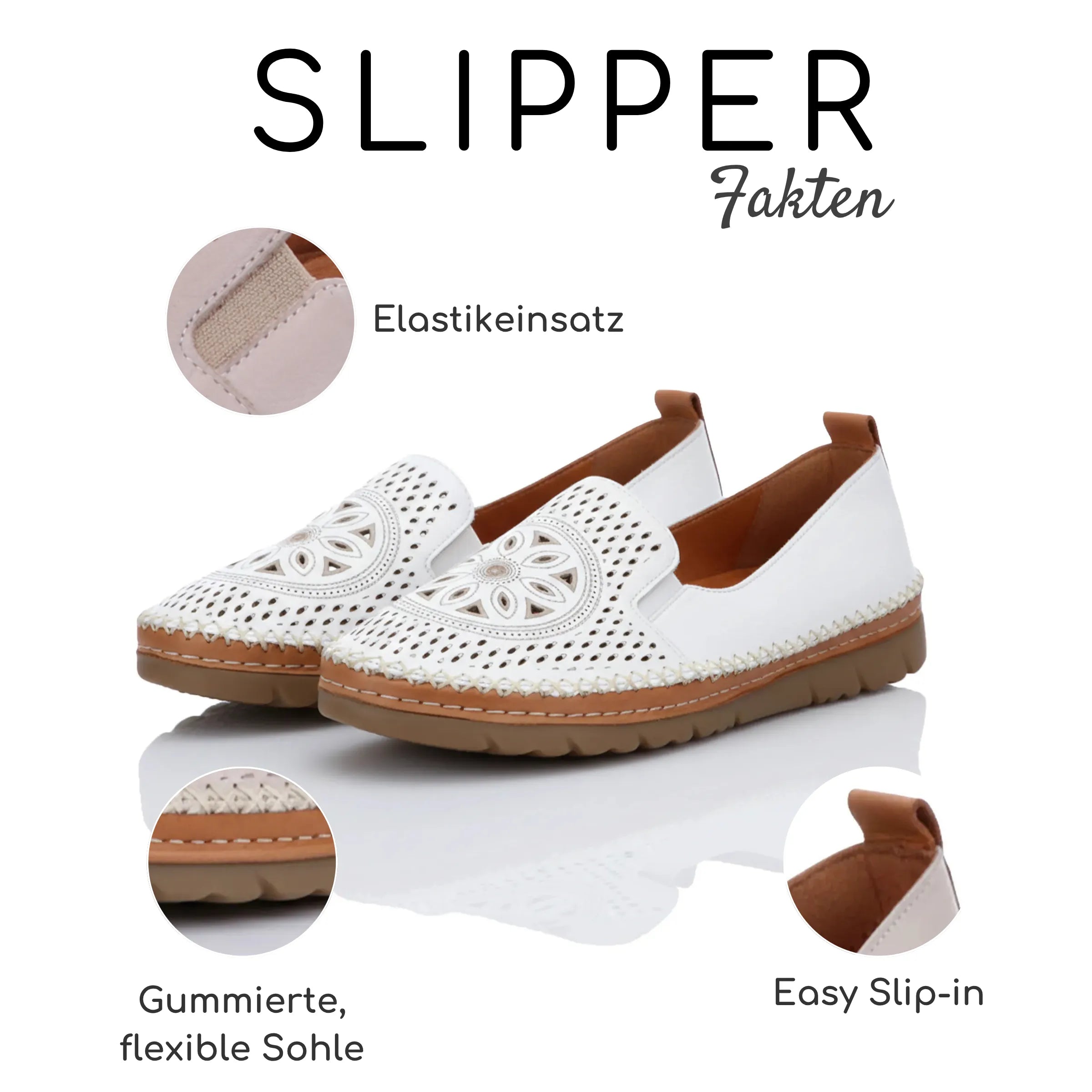 Gemini Damen Slipper weiß - Gemini Schuhe