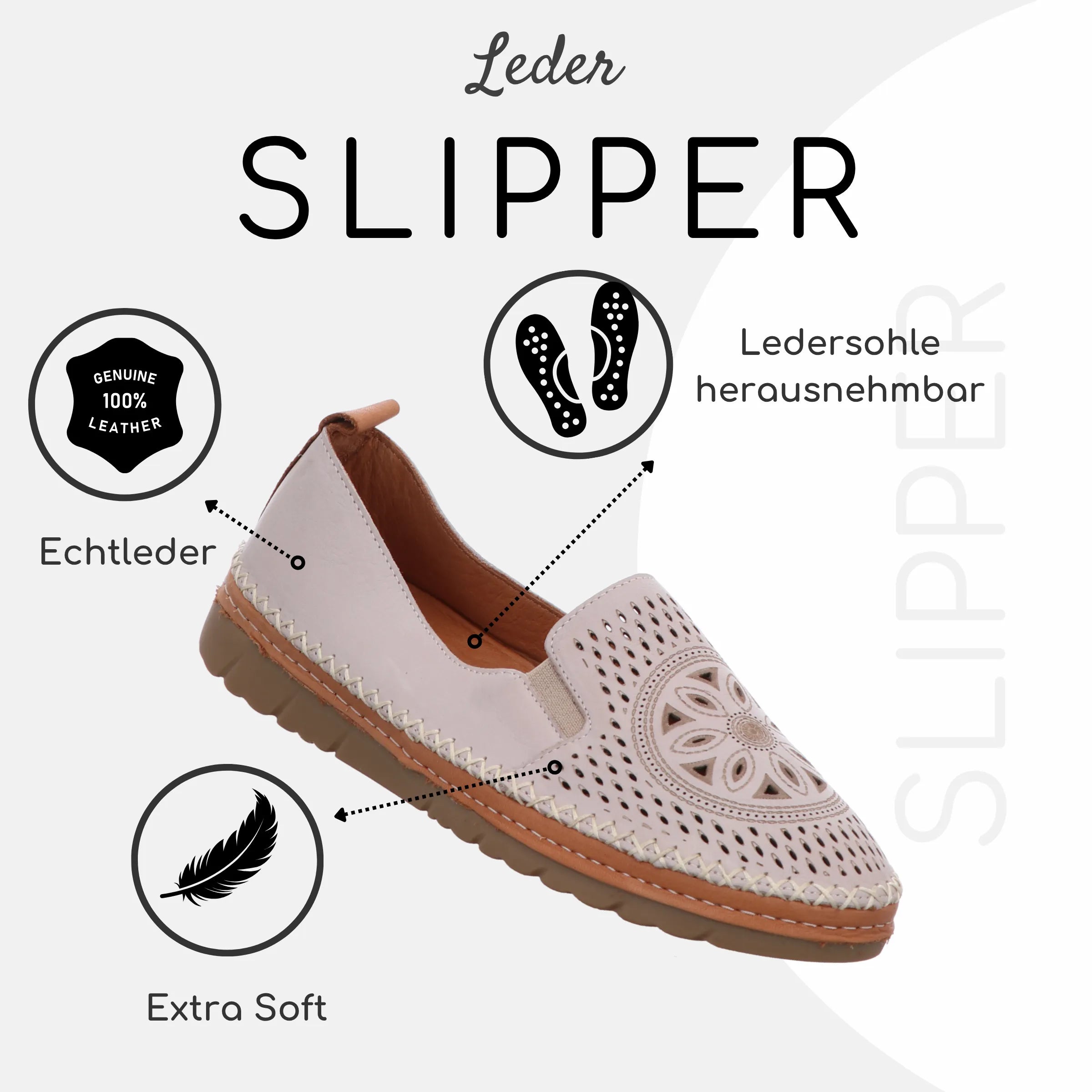 Gemini Damen Slipper beige